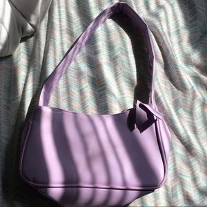 Light Purple Faux Leather Shoulder Bag